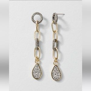 WHBM Pave Linear Earrings